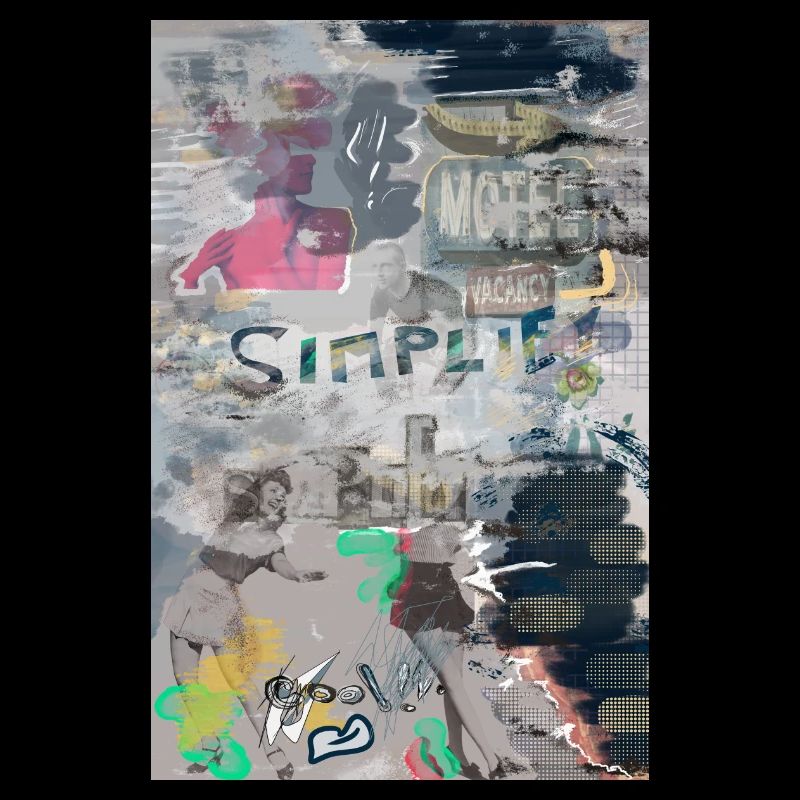 Mixed media vintage poster