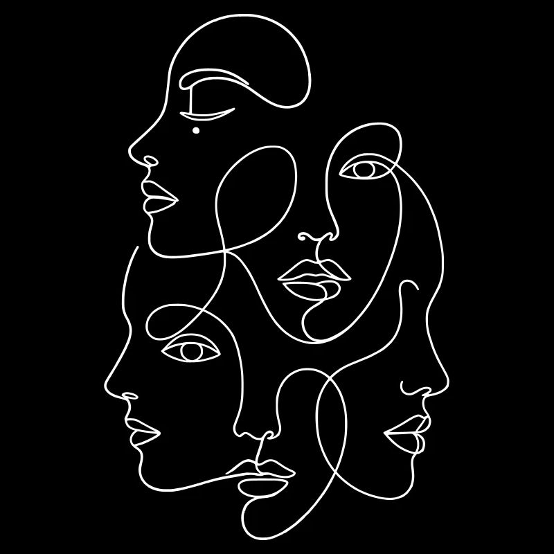 Minimalist One White Line Multi Face