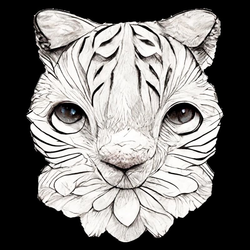 Petit chat dans un style comique