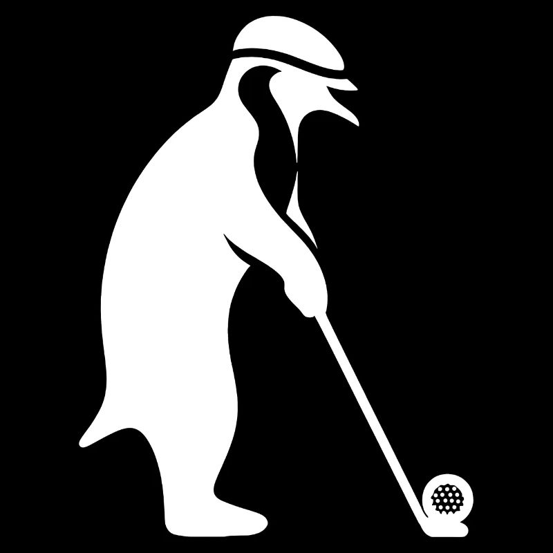Penguin Playing Golf Cartoon Golfer Funny