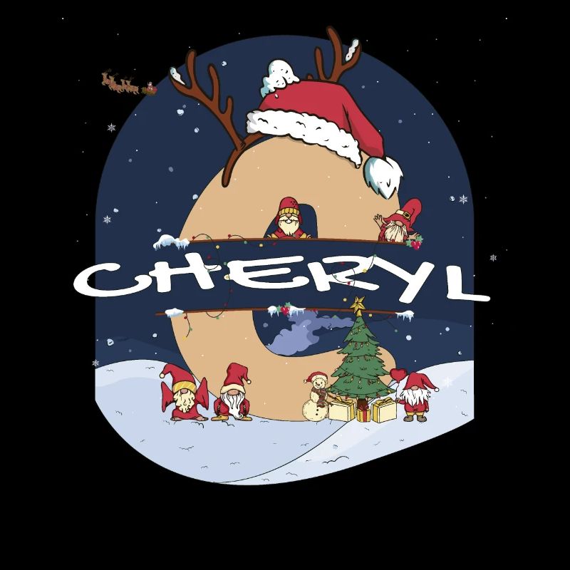 Awesome Cheryl Name w Santa Hat dans le thème de Noël