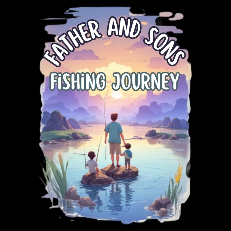 Vater und Söhne angeln Reise