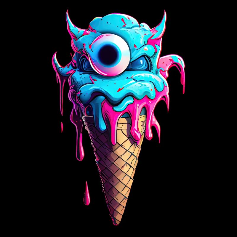 Monstre de cornet de crème glacée