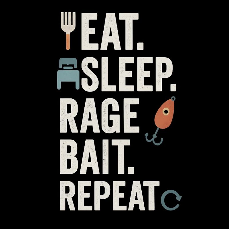 Manger Sleep Rage Bait Répéter, Mème drôle