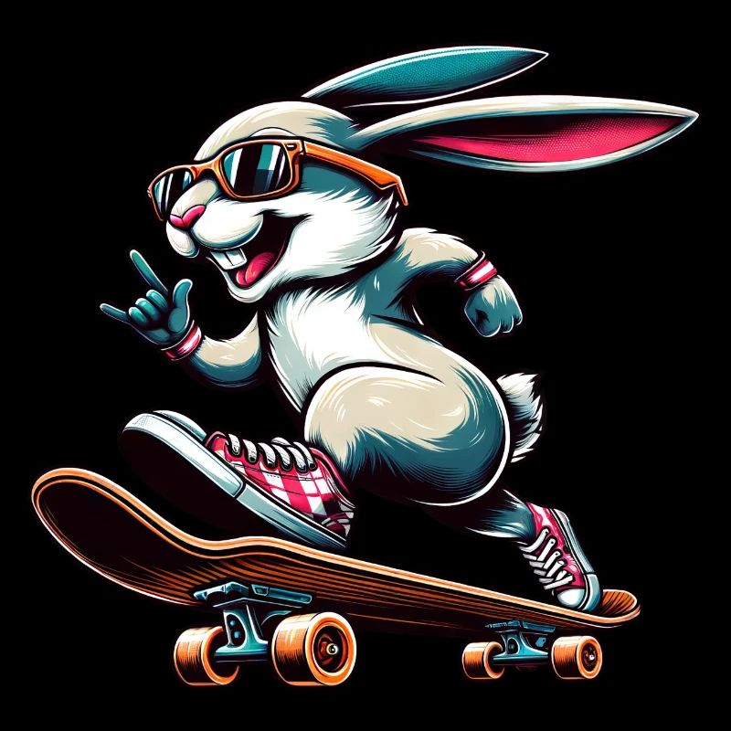 Cool Skateboarder lapin de Pâques Design