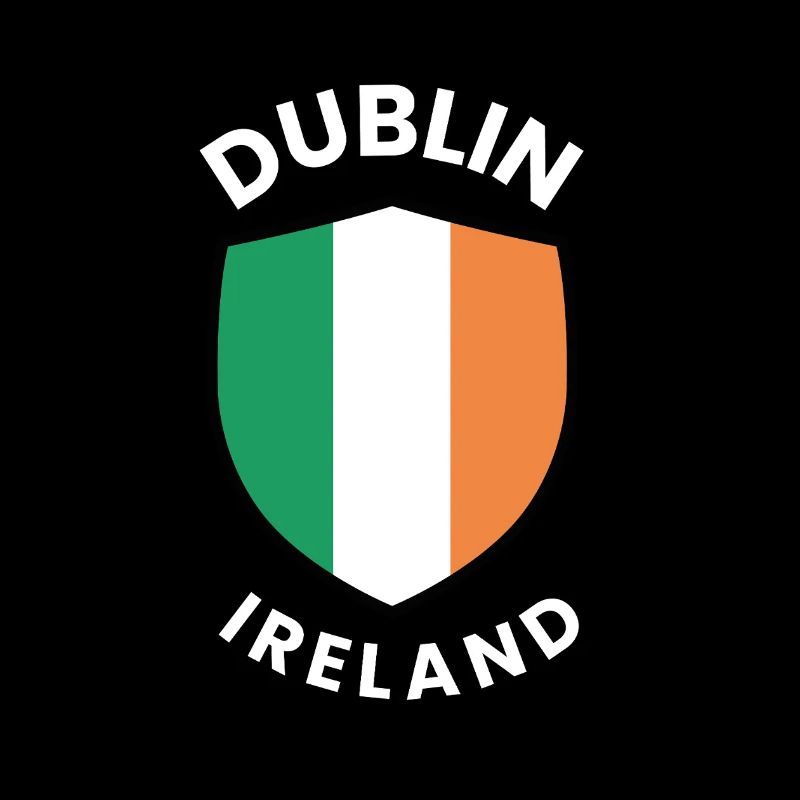 Dubliner Schild mit den Farben Irlands