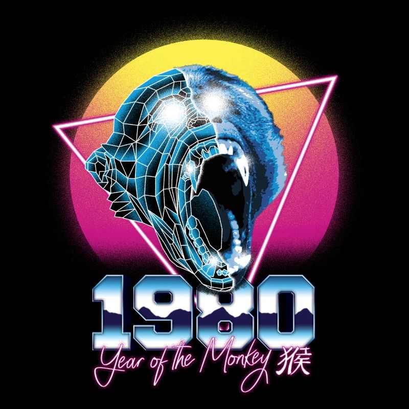 1980 Année du singe Singe Rétro