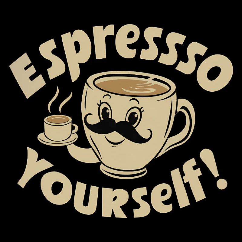Schnurrbart Tasse Kaffee