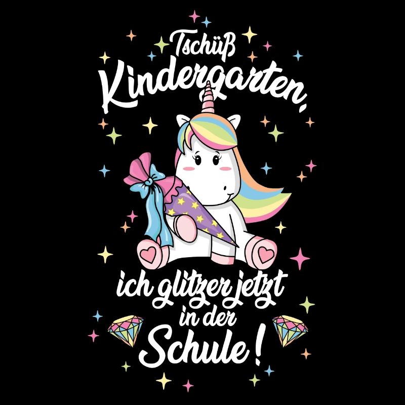 Tschüss Kindergarten Einhorn Einschulung