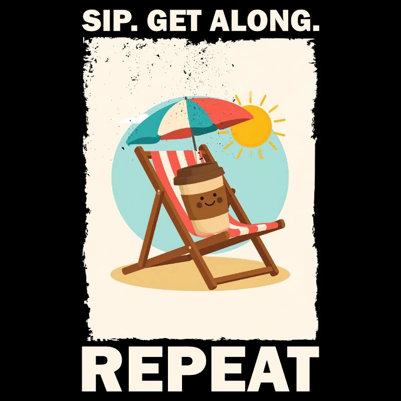 Sunny Beach Coffee Drinking Design
