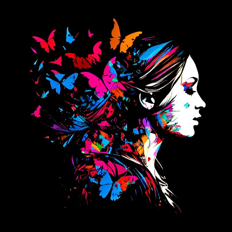 Psychedelic Artwork Butterflies - Open Mind