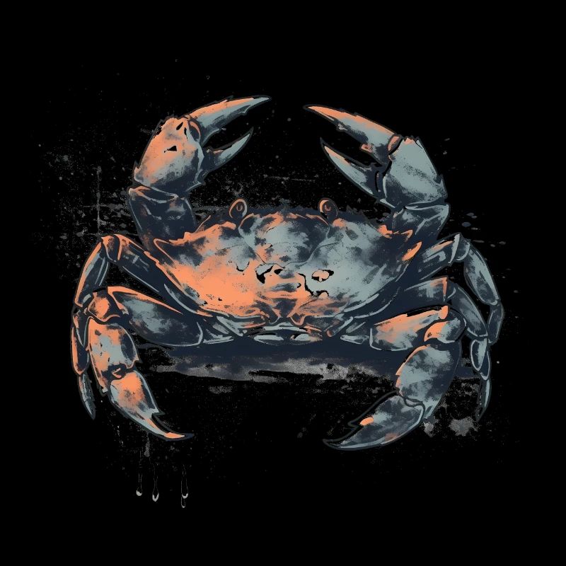 Crabe cool, crabe dans un style rétro