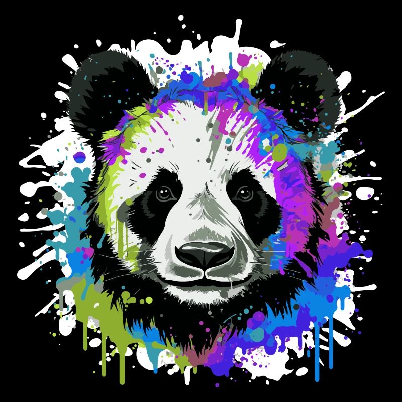 Panda Kopf Porträt Bunt