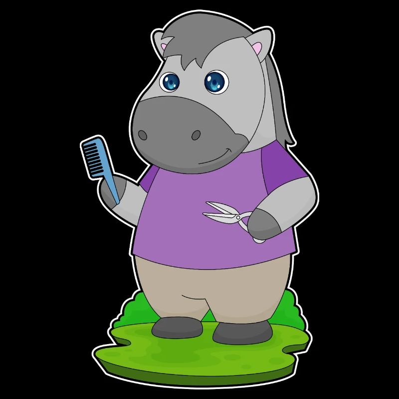 Cheval coiffeur Ciseaux Peigne