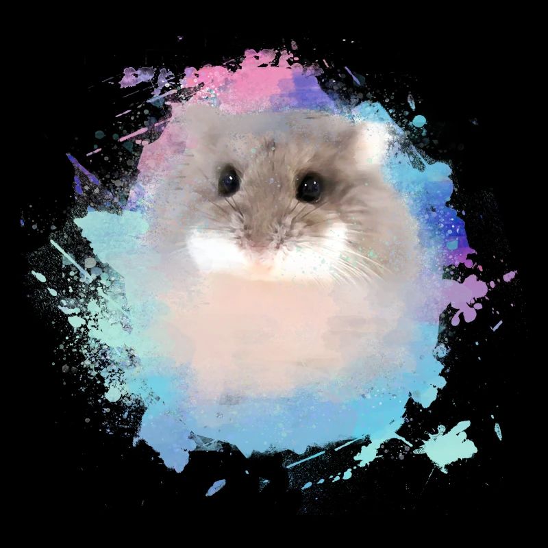 dwarf hamster,hamster,colorful,graffiti,painting