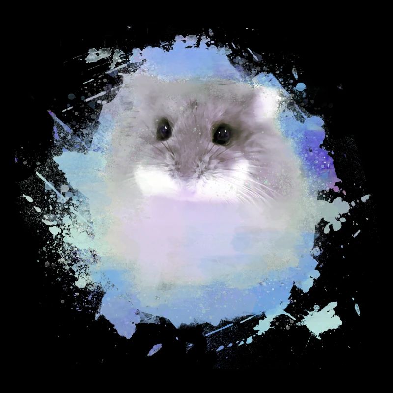 dwarf hamster,hamster,colorful,graffiti,painting,blue