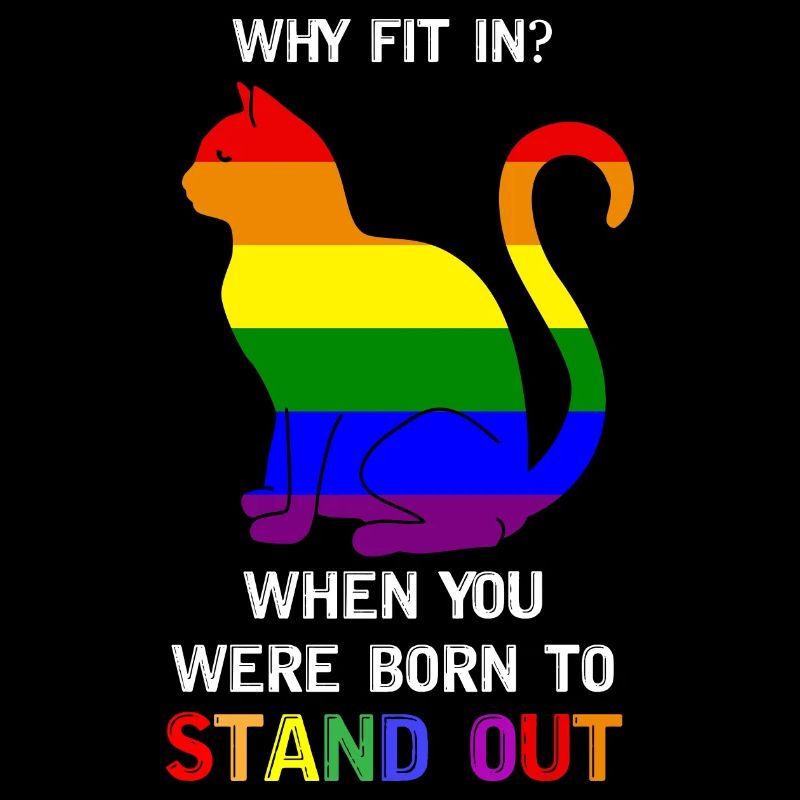 Drapeau arc-en-ciel LGBT Pride né pour se démarquer chat