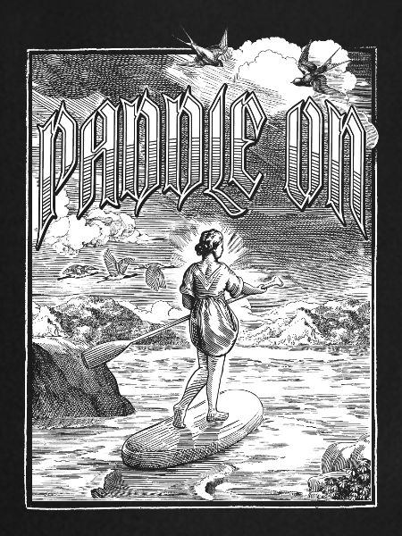 Paddle Board Paddling Drawing