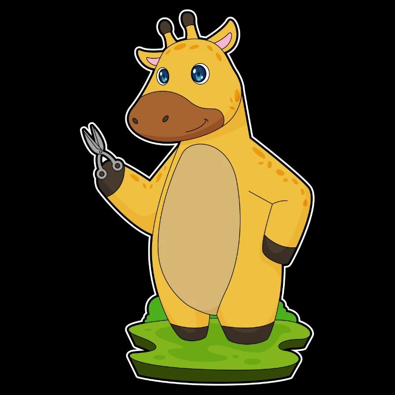 Ciseaux de coiffeur girafe