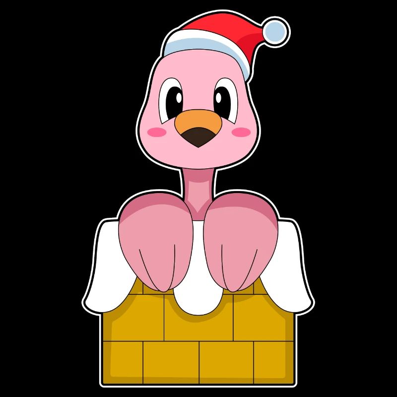 Flamingo Christmas Stone Wall