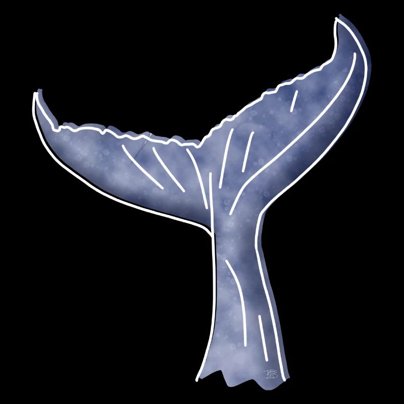 « Whale Fin », Boho Line Art Design, série « Ocean »