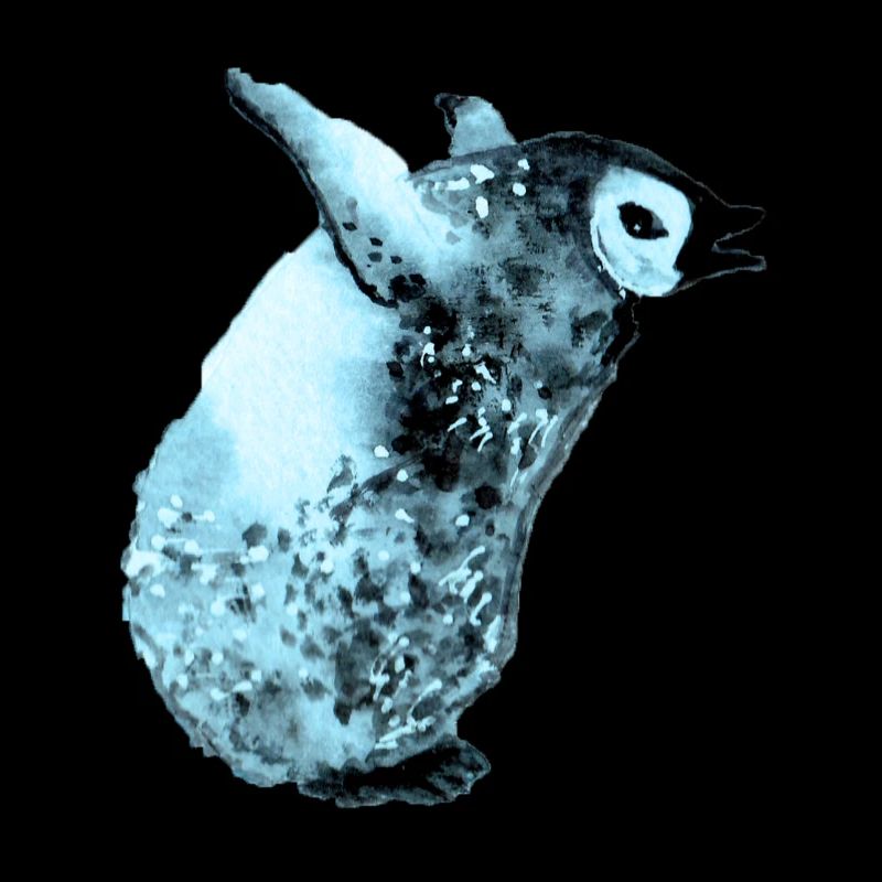 bébé pingouin bleu en pleurs