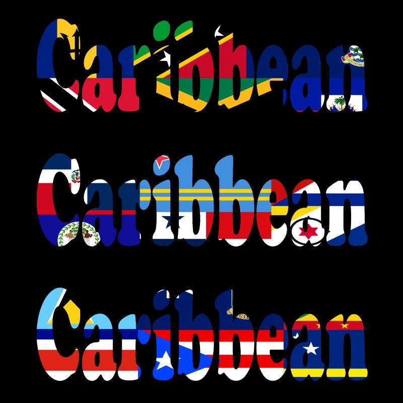 Sentiment de vacances avec les drapeaux des Caraïbes