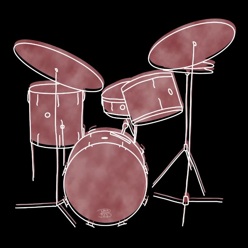 "Drums", Boho Line Art Design, Series "Music"