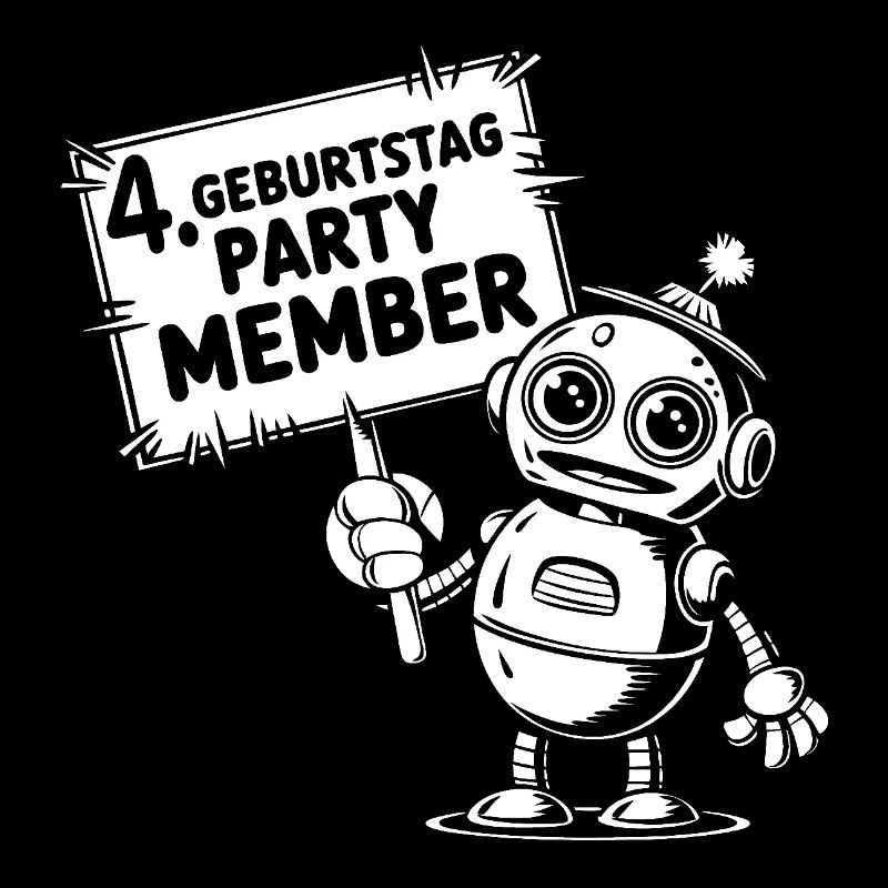 Ich bin vier Jahre 4. Geburtstag Roboter
