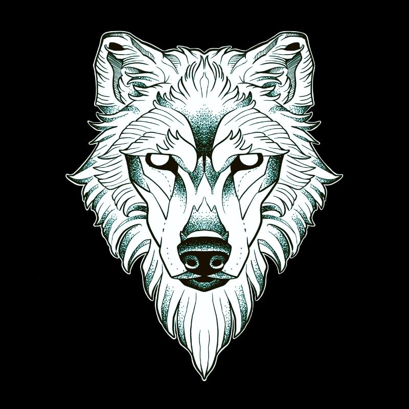 Symmetrisches Wolfs-Dotwork