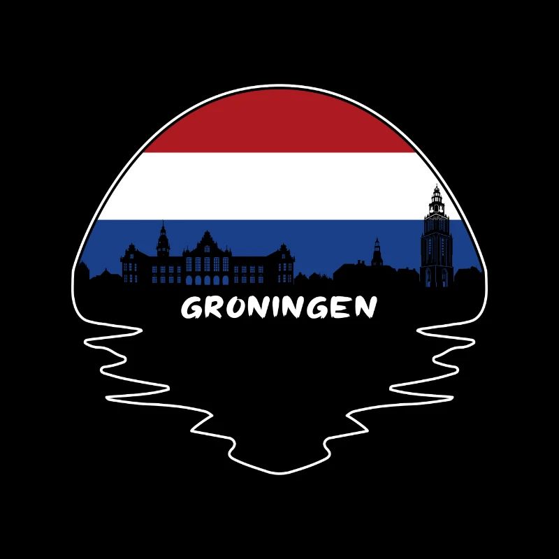Groningen Netherlands Flag Skyline Silhouette Trav