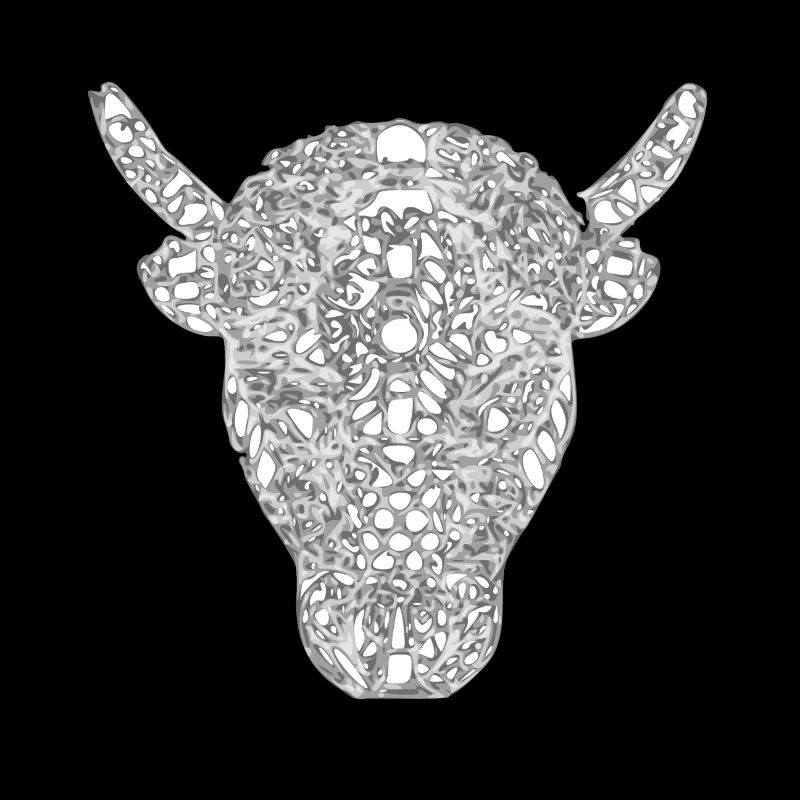 Tête de vache zentangle