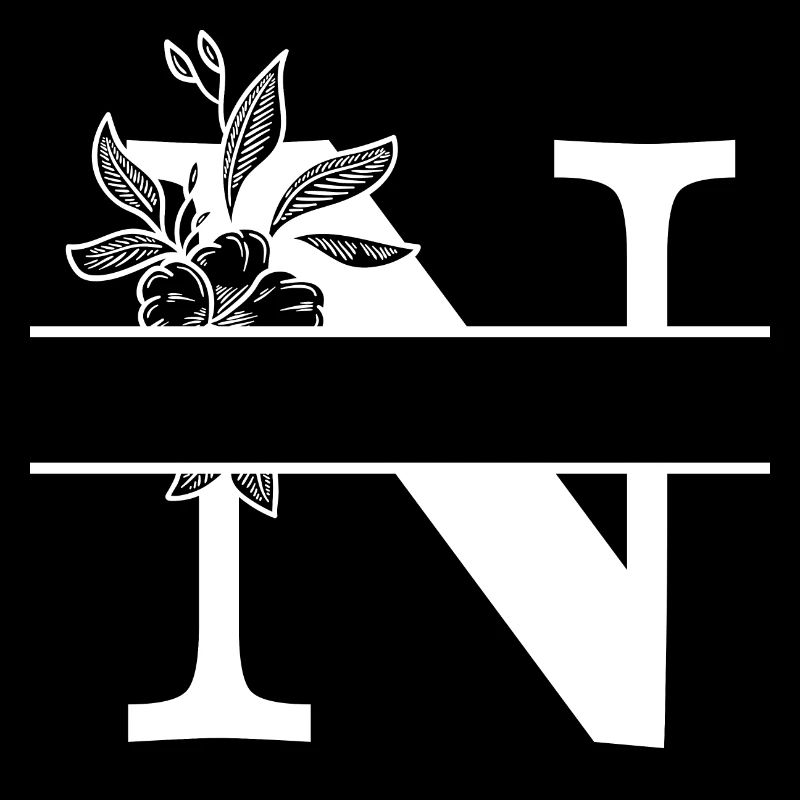 Personalized floral letter N