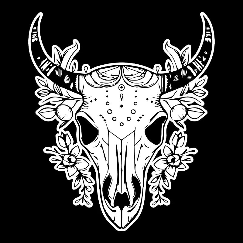 Crâne de vache Boho
