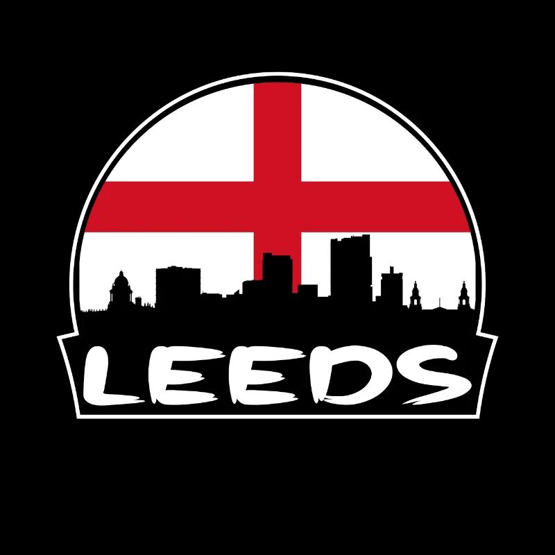 Leeds Angleterre Drapeau Skyline Silhouette Voyage