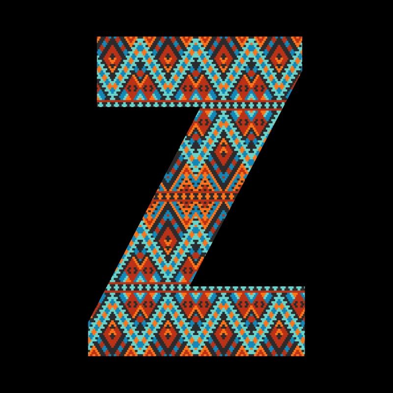 Letter Z- boho design, Colorful monogram