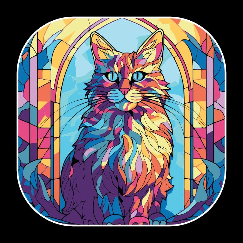Aquarelle colorée de race de chat américain Bobtail