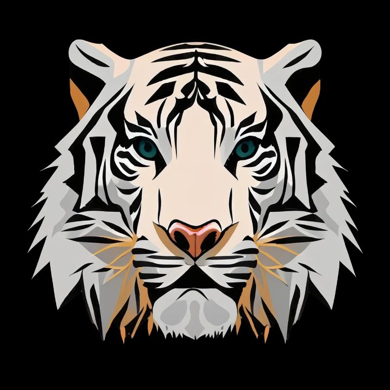 weißes Tigergesicht Vektor Look geometrisch stolz Stron