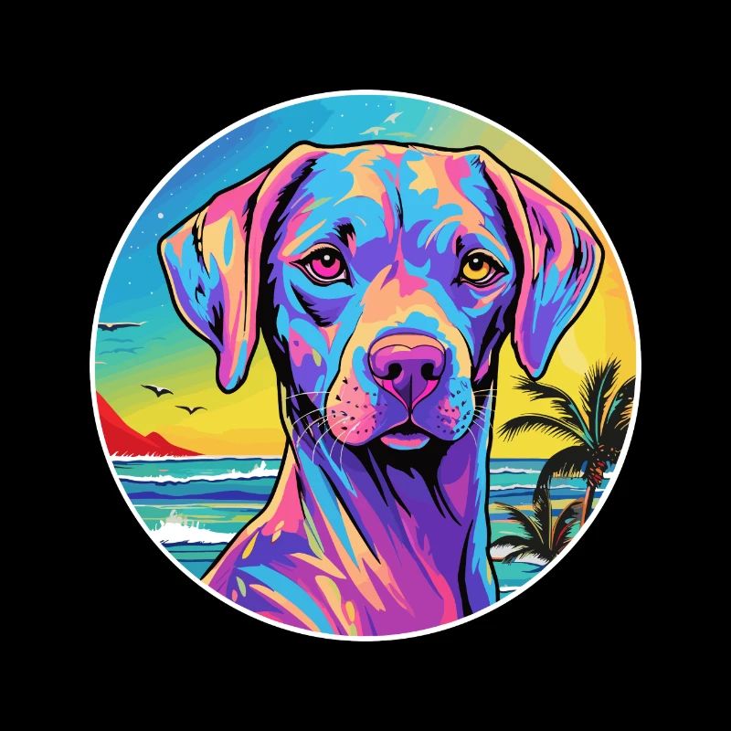 Akbash chien race coloré dessin animé aquarelle