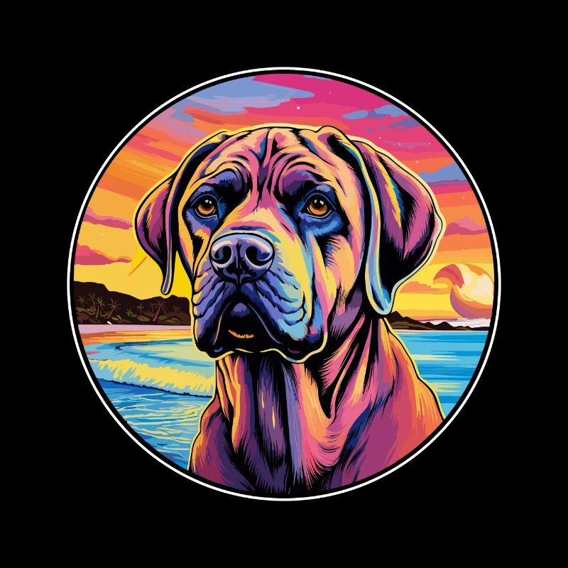 Mallorca Mastiff Hunderasse Bunte Karikatur Wasserc