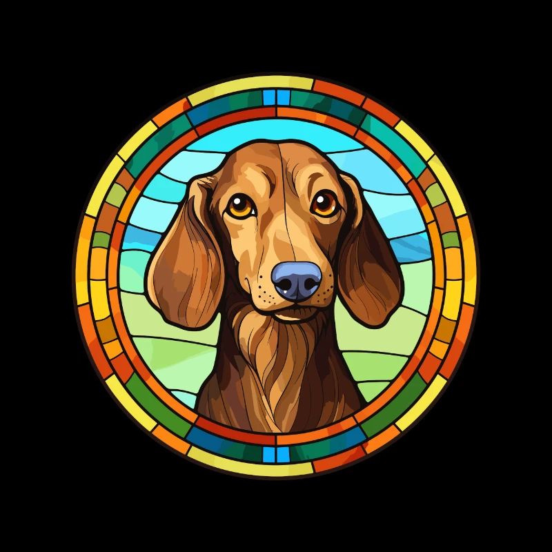 Dackel Hund Rasse Buntes Glas Buntes Wasserco