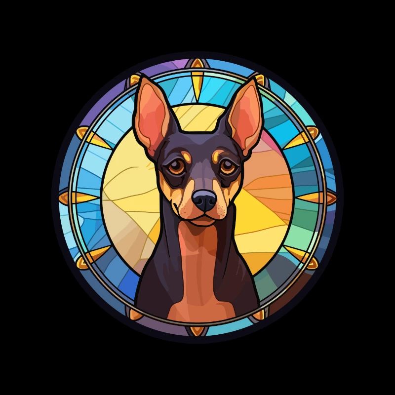 Spielzeug Manchester Terrier Hunderasse Buntglas Col