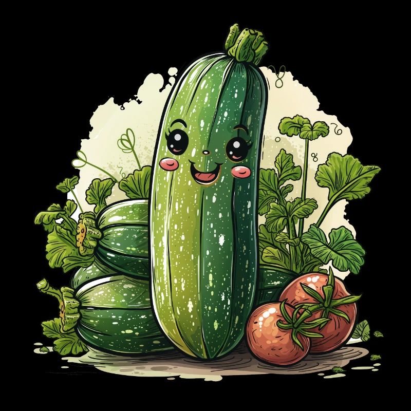 Style bande dessinée de courgettes