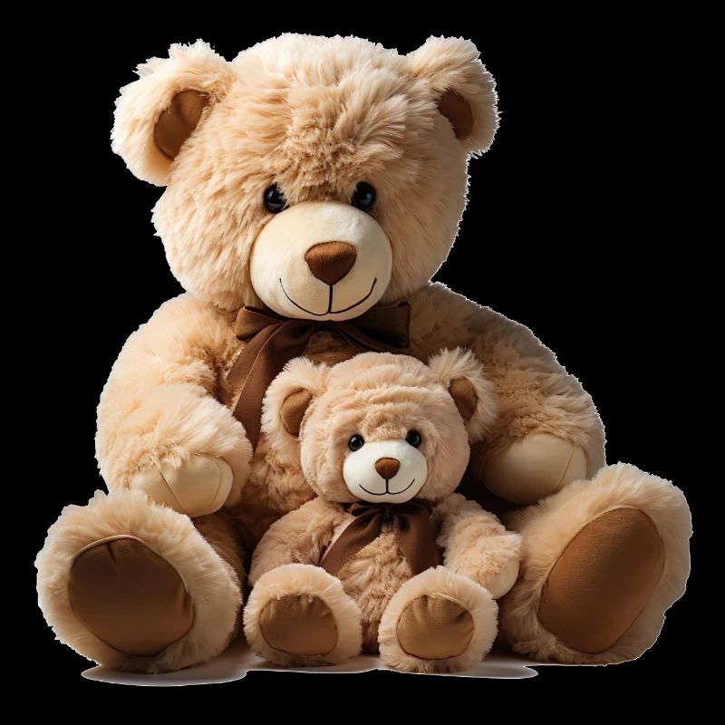 Plush Bear Mom with Plush Bear Child