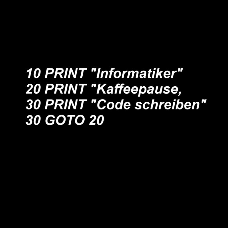 Lustiger Spruch, Informatiker, Basic, Retro, CODE,