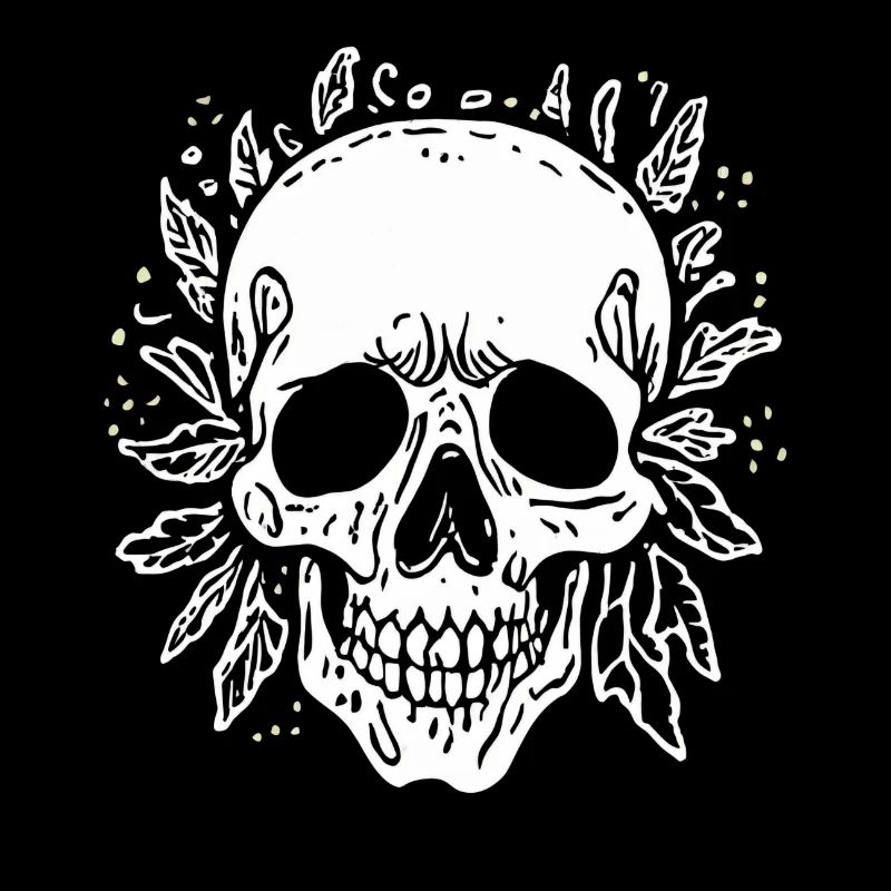 white drawn skull