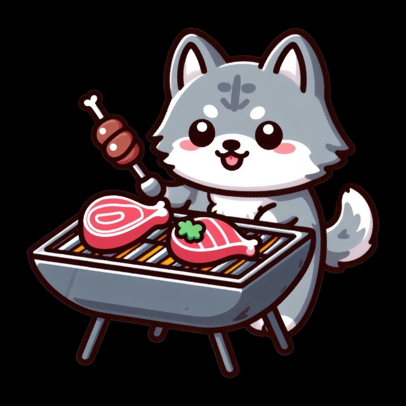 The wolf at the grill
