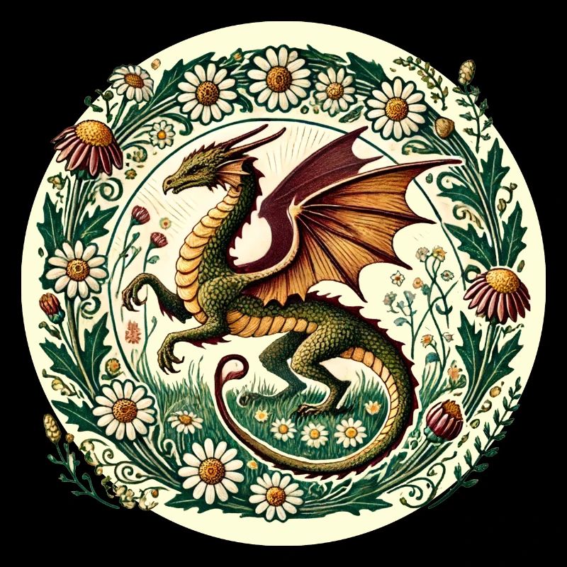 Gänseblümchen-Blumen-Drache