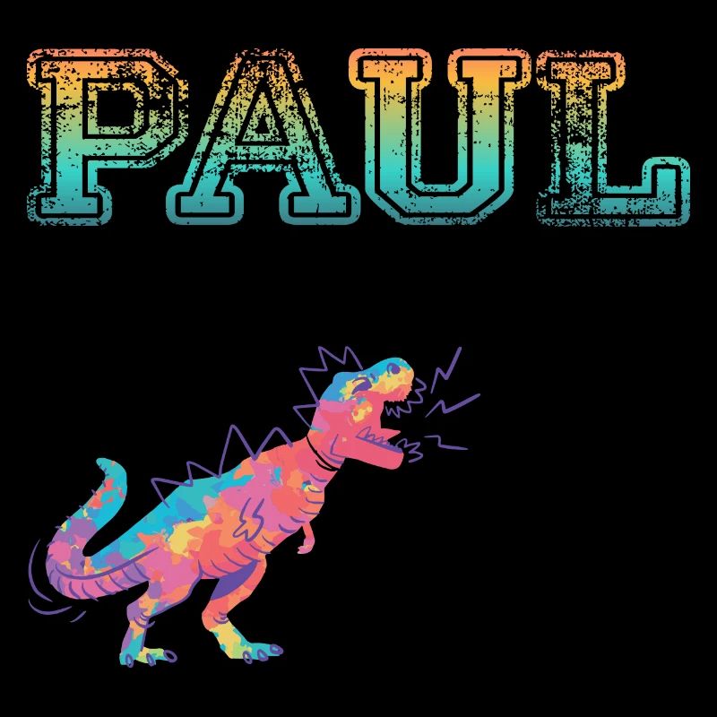 PAUL - Beautiful boy name with dinosaur