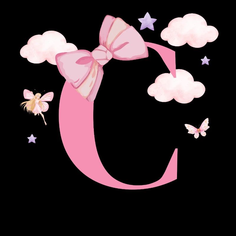 Letter c pink clouds